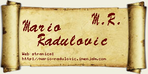 Mario Radulović vizit kartica